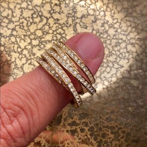 Swarovski Spiral Gold Ring